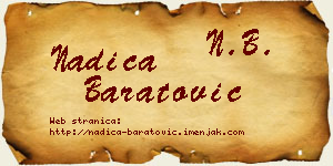 Nadica Baratović vizit kartica